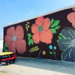 large flower mural